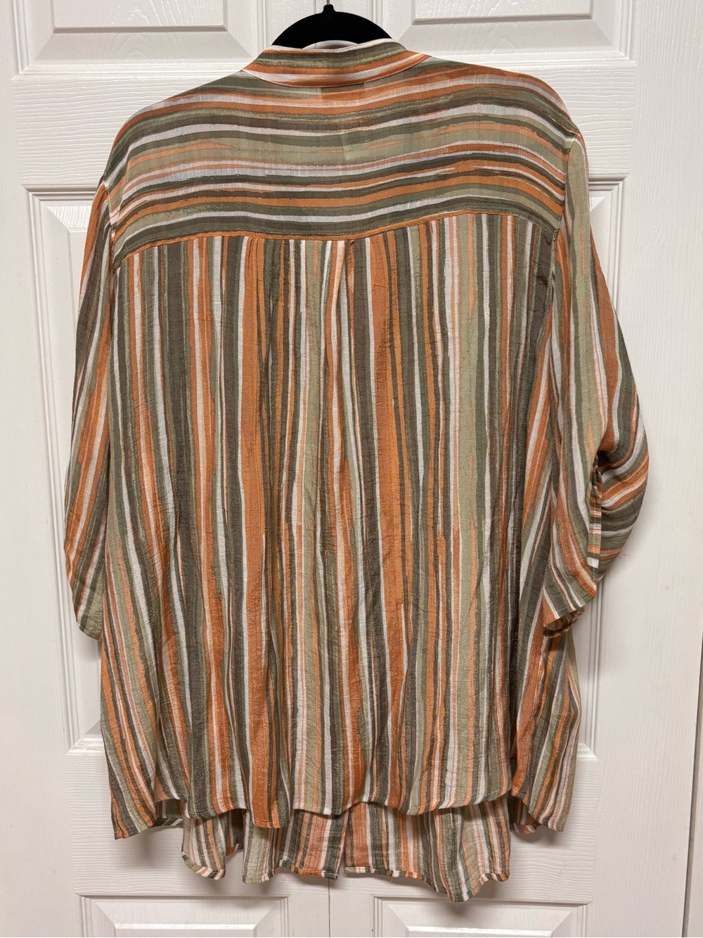 Ruby Rd Rust & Olive Striped Button-Up Tunic - Picture 2 of 3